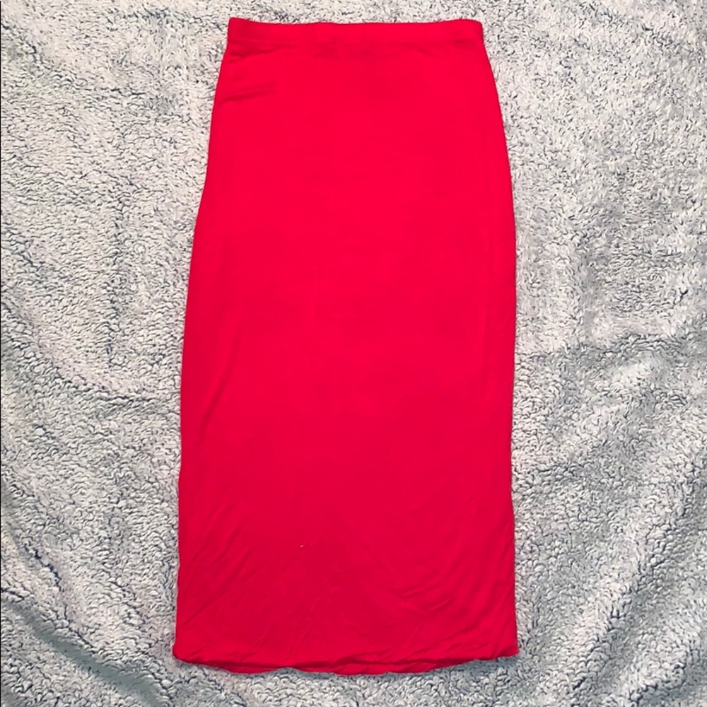 Cute Red Midi Skirt